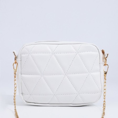 Bag Cross-Bodi with a zipper, white color