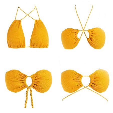 Separate Minaku swimsuit with ties, mustard color, size 48-10