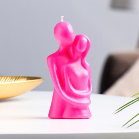 Figure candle "Lovers", 12 cm, pink-1