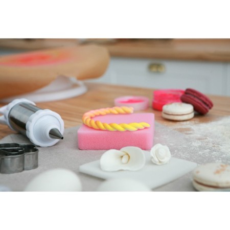 A set of mats for modeling and drying colors from mastic, 9.5 × 9.5 × 1.5 cm, 2 pcs, white, pink color-6