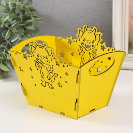 Basket-jacket "Dragosh" yellow 18x12x14.5 cm (set of 5 parts)-2