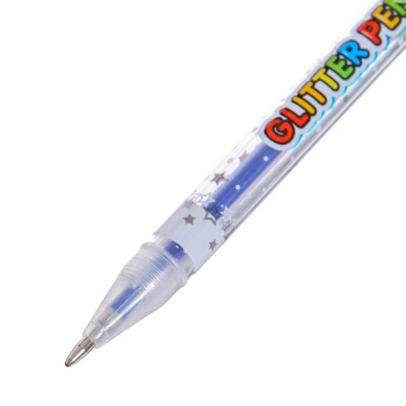 A set of gel pens, 12 colors, metallic, a body with a pattern, in a blister on a button-6
