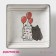 Serving share "Cozy cats", 15 × 15 × 3 cm, white color