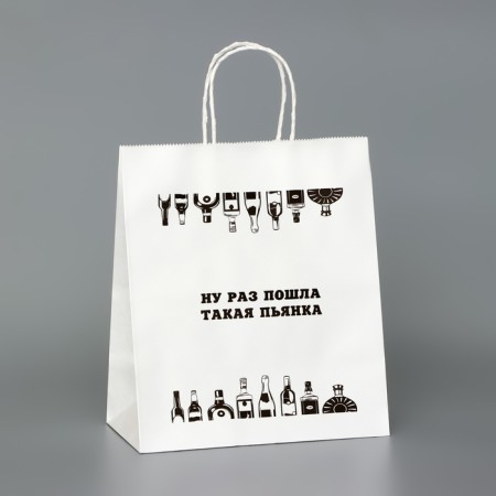 The package is white, with a joke, "well, since such a booze has gone," 24 x 14 x 28 cm