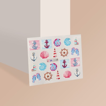 Slider - nails "anchori", packing 6 pcs, multi -colored