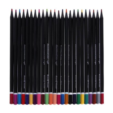 Pencils 24 colors Blackwoodcolor, plastic, three -sided, mix-3