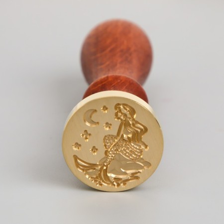 Printing for wax with a wooden handle "Rusali on the stone" 9x2.5x2.5 cm-1