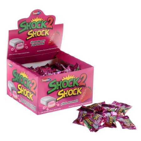 Chewing gum Shock 2 Shock strawberries, with a liquid center, 4g.