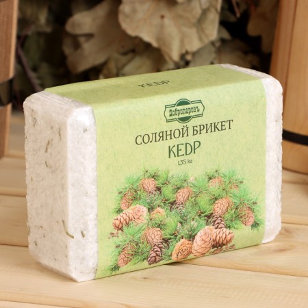 Salt briquette "Cedar" with Altai herbs, 1.35 kg "Dobroparov"