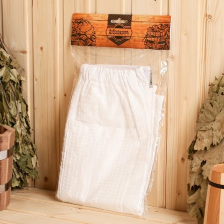 Kilt with a pocket for a bath and sauna, 150x60 cm, waffle, 250g/m-5