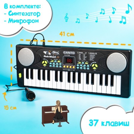 Synthesizer "Funny Melodies" with a microphone, 37 keys-2