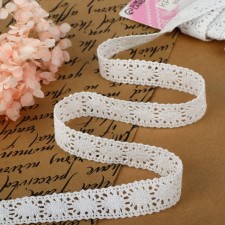 Knitted lace, 20 mm × 2.7 ± 0.5 m, white color