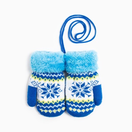 Mittens for children, blue color, size 13 (2-4 years)