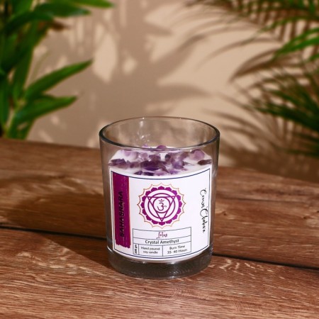 Soye candle "7 chakras" with crystals, 200 g, Sahasrara