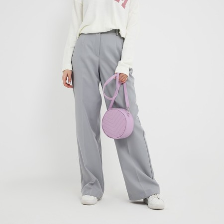 Bag Women's Round Artificial Leather, 18x18 cm, lilac color-8