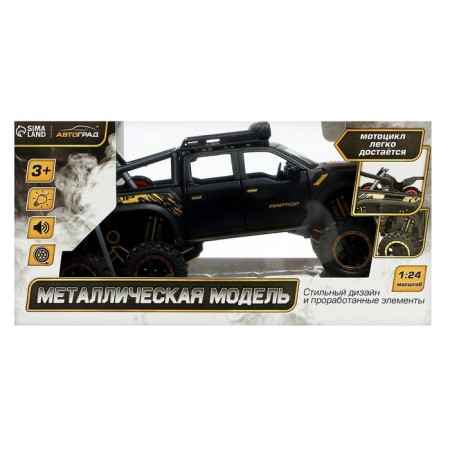 Metal jeep, 1:24, inertial, doors, hood, trunk, black color open-11