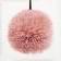 A bed with a cloth "Pijon", oval, 55 x 36 x 47cm, fluffy fur, jute, pink