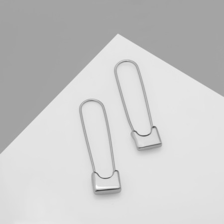 Earrings Metal "Pins" classic, silver color