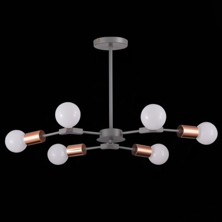 Ceiling EVOLUCE lamp. Sle106403-06. Palare. 6x60 watts, E27, 60x60x35.5 cm, gray color, pink gold-3