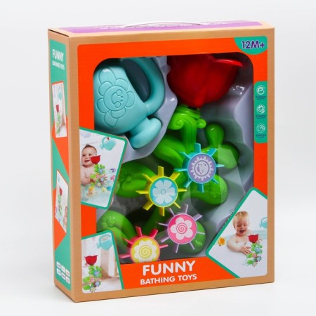 A set of bath toys "Flower - Mill", with a watering can-5