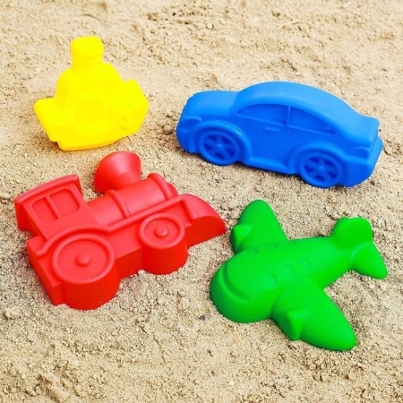 Set for playing in sand No. 68, 4 molds for sand, color mix-7