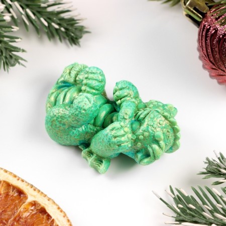 Figure with the suspension "Dragon Fred" Saladovaya with turquoise, 5x3x2cm-3