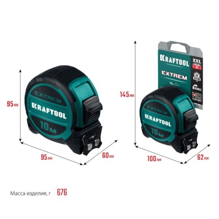 Roulette Kraftool Extrem 34127-10, shock-resistant case, 10 m x 32 mm-7