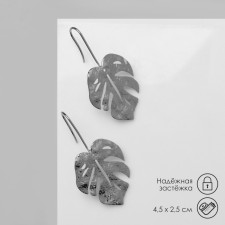 Monster metal earrings elongated, silver color