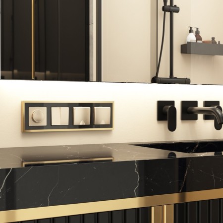 Frame for 4 posts Baguette (black/brass) W0042852-1