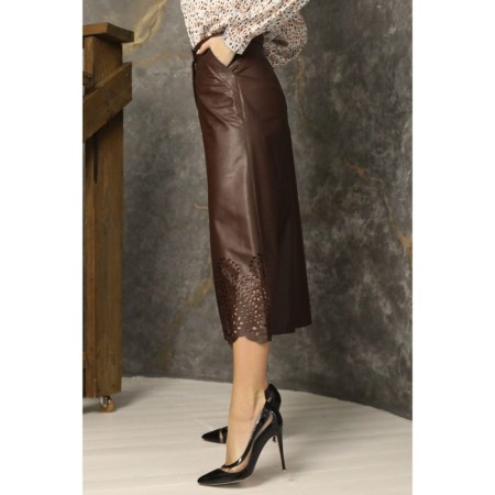 Women's skirt, size 46, brown color-4