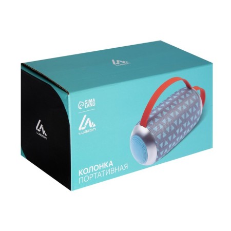 Portable column Luazon Lab-54, 10 W, 1200 mAh, Microsd, AUX, USB, gray-turquoise-4