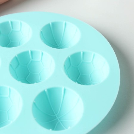 Form for mousse desserts and baking konfinetta "Sports balls", d = 15.5 cm, turquoise color-5