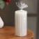 Candle-cylinder with ribs, 5x10cm., White