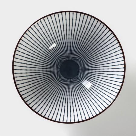 Ceramic “Illusion” salad bowl, 1.1 liters, white and gray color-1