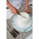 Glass stand for a cake rotating shares "Marbl", d = 32 cm, white color