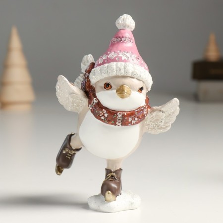 Polystone souvenir "Tick in a hat and scarf, on skates" MIX 9.5x7.5x15 cm-1