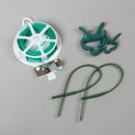 Set for attaching plants: wire - 18 m, clothespins - 18 pcs., Garter 24 cm - 12 pcs., Greengo-7