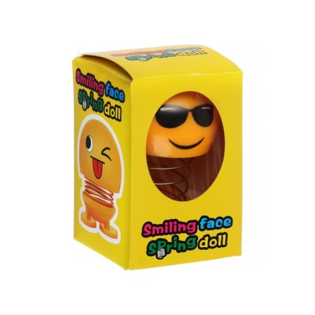 Smile on the spring, on the panel in the car, with glasses, yellow-3