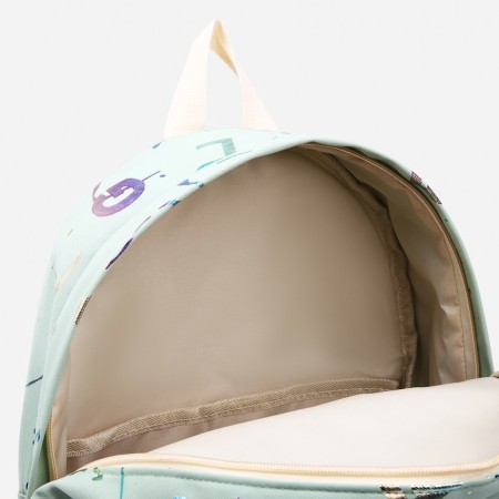Young backpack from textiles on lightning, 3 pockets, green color-5