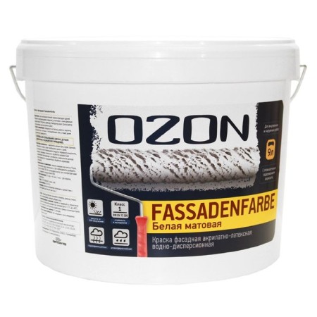 Facade paint Ozon Fassadenfarbe VD-Akli Acrylic, Base A 0.9 L (1.4 kg)