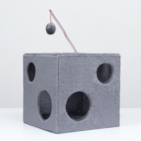 Cat house "Cube with a paw", with a toy, 40 x 40 x 40 cm-2