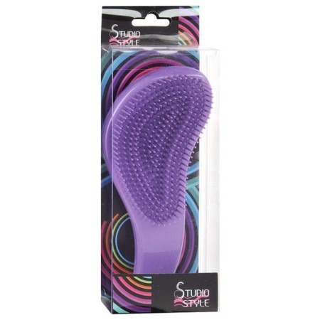 Studio style hair brush “Tizer”, large, with soft teeth, mix-2