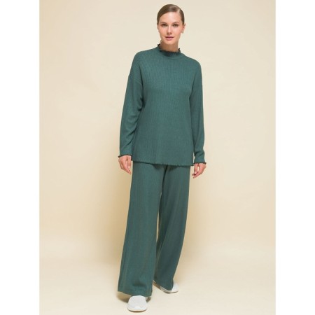Female trousers, size XS, green color-10