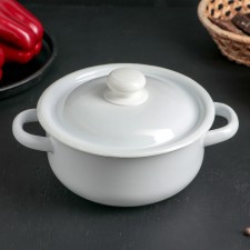 Pan, 1.5 l, enameled cover, induction, white color