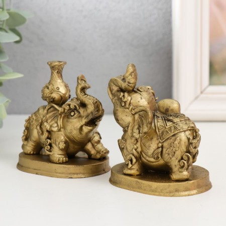 NECKE Polystone set 2 pcs "Elephants with a jug and ball" 6.2x7x7.5 cm-2