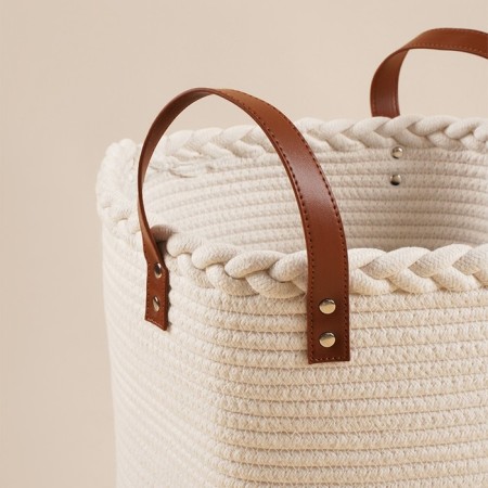 Belly basket wicker -round SL Home Cotton, cotton, 35 × 40 cm-2