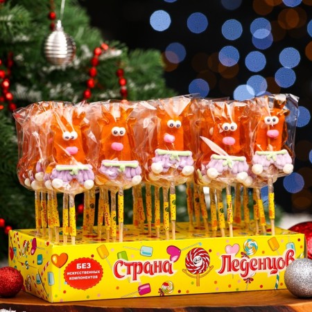 Caramel on a wand "deer", orange, 25 g-1