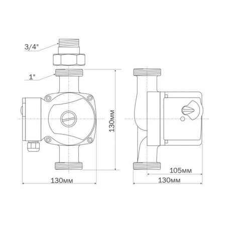 Circulation pump Aquario AC 206-130 5206, 100 watts, 60 l/min, pressure 6 m, cast iron-7