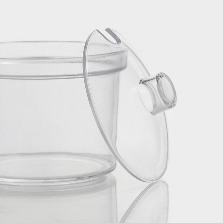 A container for spices with a spoon of a share, 400 ml, 10.5 × 10.5 × 10 cm, the color is transparent-4