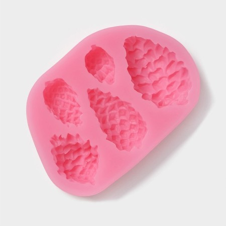 Silicone Mold "cones", 10.2 × 7 × 1.6 cm, pink color-1